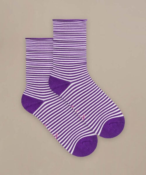 Bam2882 Everyday Roll Top Socks Purple Mix Clothing 5