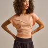 Bam2889 Tie Back Top Apricot Clothing 1