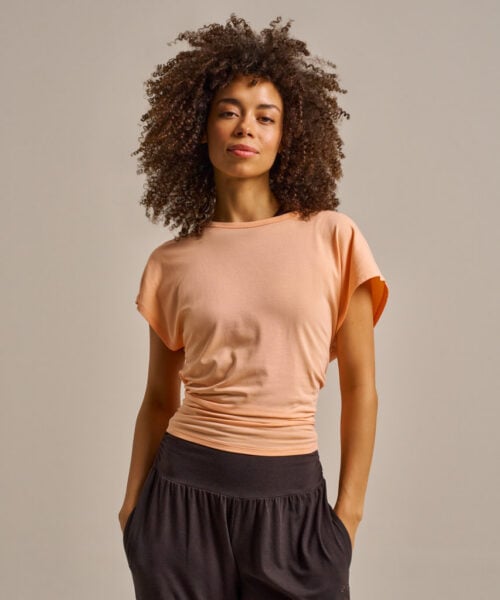 Bam2889 Tie Back Top Apricot Clothing 2