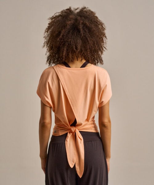 Bam2889 Tie Back Top Apricot Clothing 4