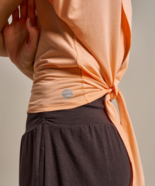 Bam2889 Tie Back Top Apricot Clothing 5