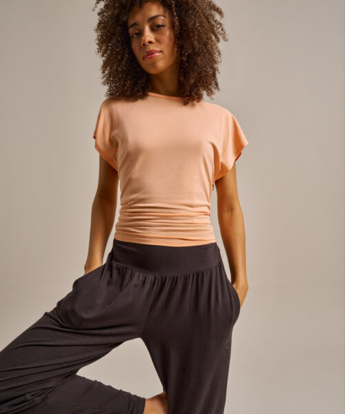 Bam2889 Tie Back Top Apricot Clothing 6