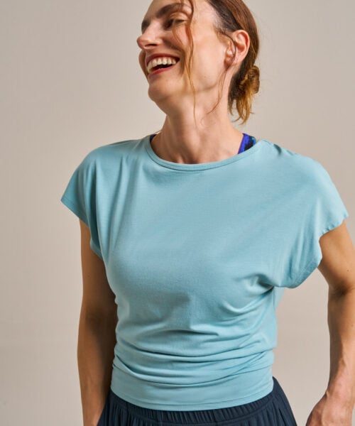 Bam2889 Tie Back Top Oceanic Blue Clothing 1