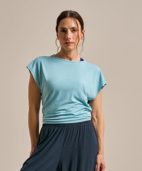 Bam2889 Tie Back Top Oceanic Blue Clothing 2