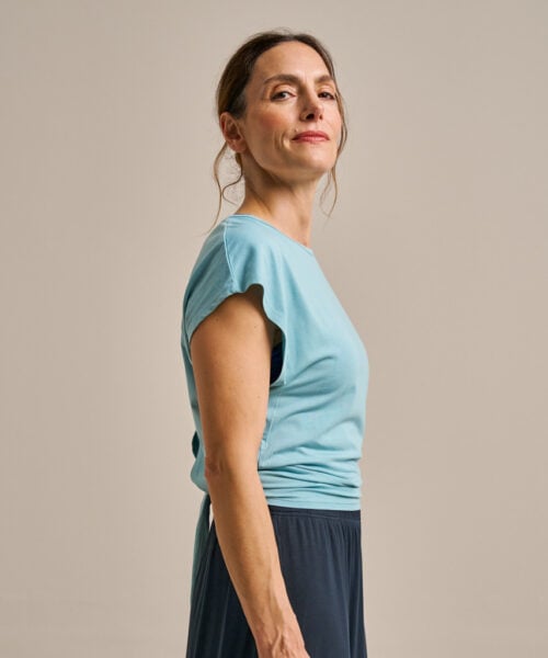Bam2889 Tie Back Top Oceanic Blue Clothing 3