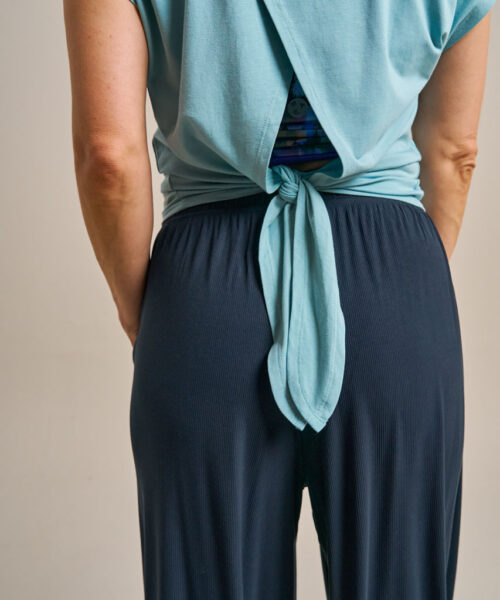 Bam2889 Tie Back Top Oceanic Blue Clothing 5