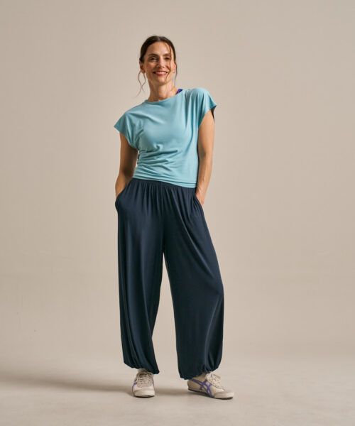 Bam2889 Tie Back Top Oceanic Blue Clothing 6