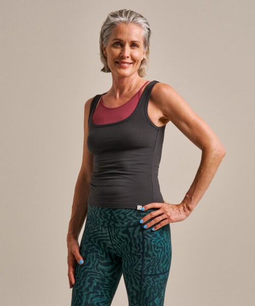 Bam2907 Square Neck Tank Top Washed Black Clothing 1