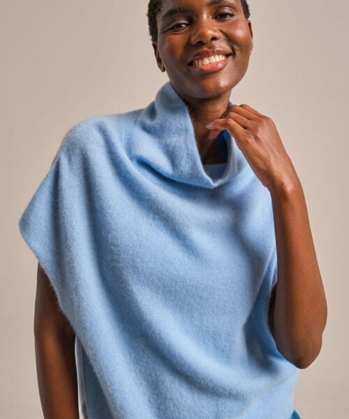 Bam2913 Cashmere Cocoon Top Glacial Blue Clothing 1