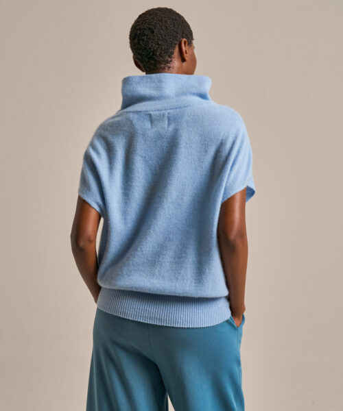 Bam2913 Cashmere Cocoon Top Glacial Blue Clothing 4