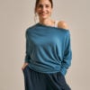 Bam2934 Drape Top Agate Blue Clothing 1