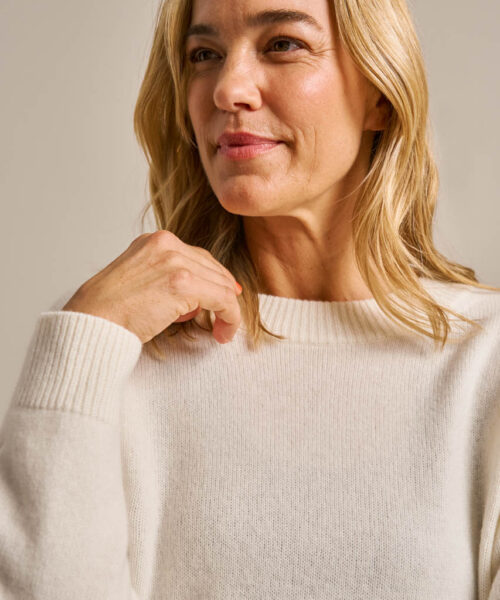 Bam2937 Knitted Jumper Oat Milk Marl Clothing 5