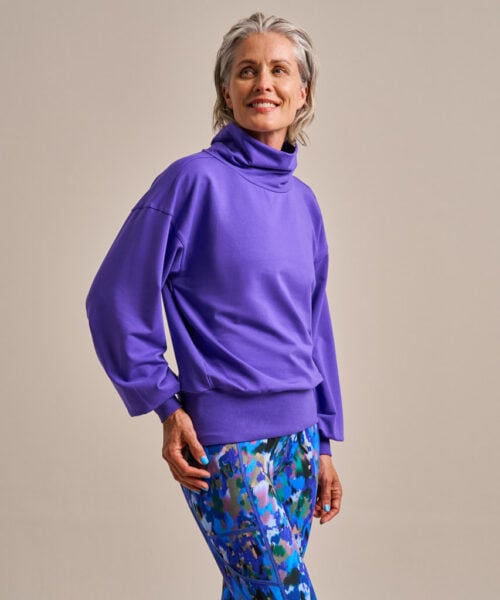 Bam2956 High Neck Sweatshirt Electric Violet Clothing 2