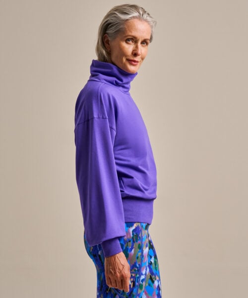 Bam2956 High Neck Sweatshirt Electric Violet Clothing 3