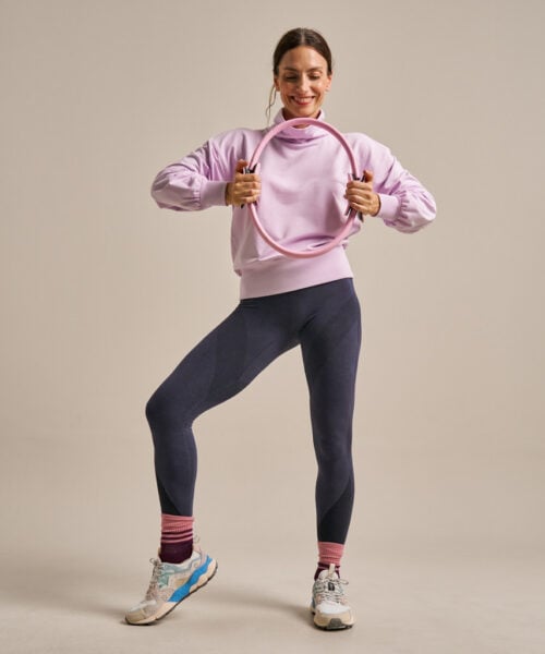 Bam2956 High Neck Sweatshirt Lavender Blush Clothing 1