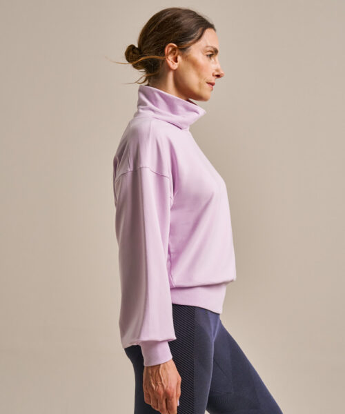 Bam2956 High Neck Sweatshirt Lavender Blush Clothing 3