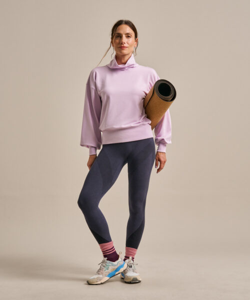 Bam2956 High Neck Sweatshirt Lavender Blush Clothing 7