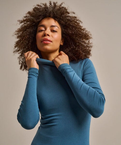 Bam2968 High Neck Top Agate Blue Clothing 1