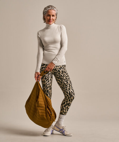 Bam2968 High Neck Top Oatmeal Clothing 1