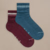 Bam2989 Blend Quarter Crew Socks Damson Teal Clothing 1
