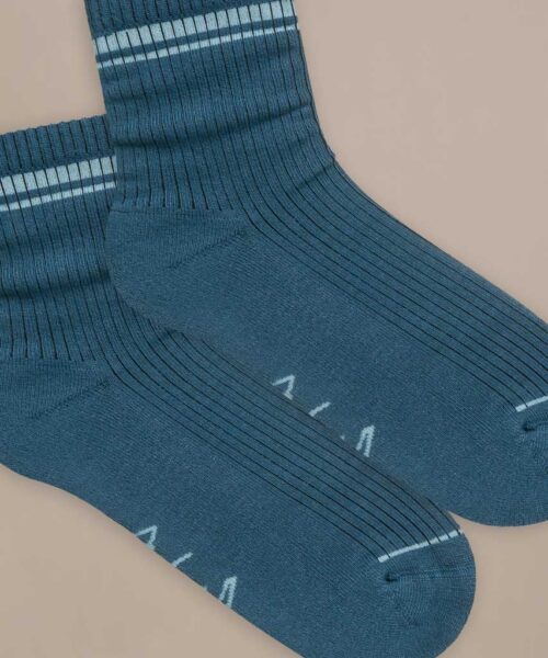 Bam2989 Blend Quarter Crew Socks Damson Teal Clothing 5