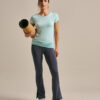 Bam846 Gathered Hem T Shirt Aqua Haze Clothing 1