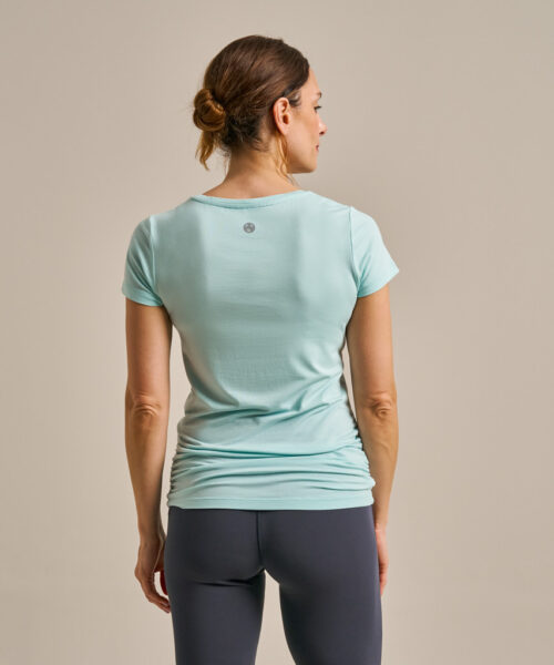 Bam846 Gathered Hem T Shirt Aqua Haze Clothing 4