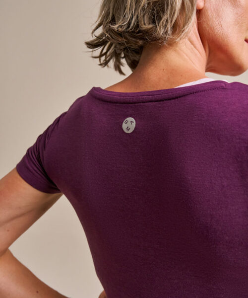Bam846 Gathered Hem T Shirt Damson Clothing 5