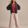 Bam846 Gathered Hem T Shirt Rose Garnet Clothing 1
