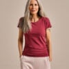 Bam846 Gathered Hem T Shirt Rose Garnet Clothing 2